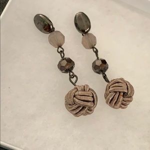 New dangle earrings 2” Satin ball, crystals